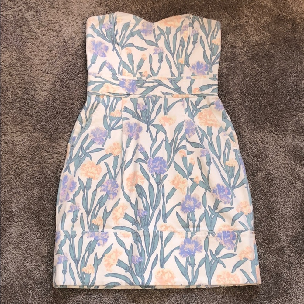 Adorable Patterned FC Jeans Strapless Dress US 4